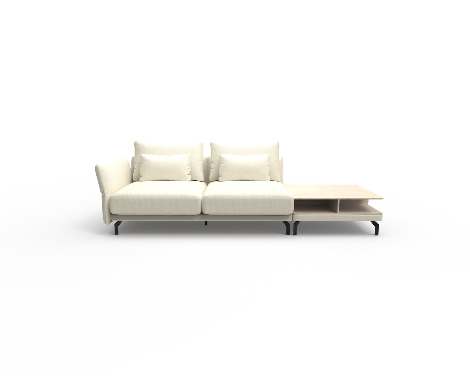 Seagull 2 Seater Sofa with Shelf Table (Right)